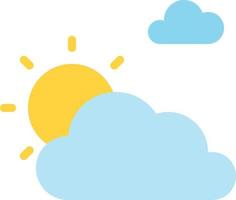 Sol moln molnig himmel - platt ikon vektor