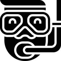reise meeressport maske sommer tauchen taucherbrille schnorchel avatar - festes symbol vektor