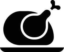 Gegrilltes Hühnchen - solides Symbol vektor
