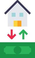 inteckning utbyta hus investering - platt ikon vektor