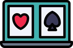 Online-Karten-Casino-Glücksspiel-Poker - gefülltes Umrisssymbol vektor