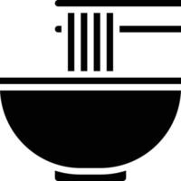 Nudelgericht Ramen - solides Symbol vektor