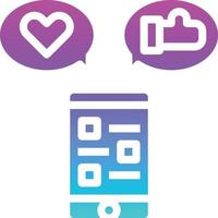 Social Media wie Love Feed Multimedia - Farbverlaufssymbol vektor