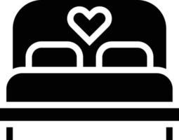 Bett Liebe Herz Möbel Ehe romantische Schlafzimmermöbel und Haushalt Liebe und Romantik - solide Ikone vektor