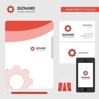 Gear Business Logo File Cover Visitenkarte und mobile App Design Vector Illustration