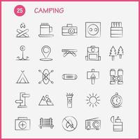 handgezeichnetes Camping-Icon-Paket für Designer und Entwickler vektor