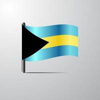 bahamas weht glänzender flaggendesignvektor vektor