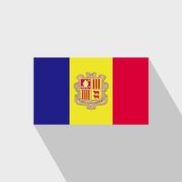 Andorra-Flagge langer Schatten-Designvektor vektor