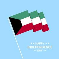 kuwait oberoende dag typografisk design med flagga vektor