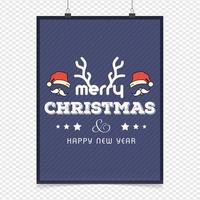glad jul kort med kreativ design vektor
