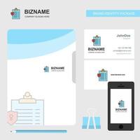 Klemmbrett-Business-Logo-Datei-Cover-Visitenkarte und mobile App-Design-Vektorillustration vektor