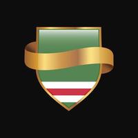 tschetschenische republik lchkeria flagge goldener abzeichen designvektor vektor