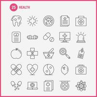 Symbol für Gesundheitslinie für Webdruck und mobiles Uxui-Kit wie Krankenwagen medizinisches Gesundheitswesen Krankenhaus medizinische Pillen Tablette Medizin Piktogramm Pack Vektor