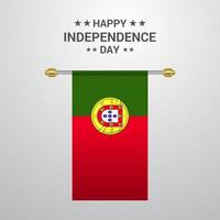 portugal oberoende dag hängande flagga bakgrund vektor