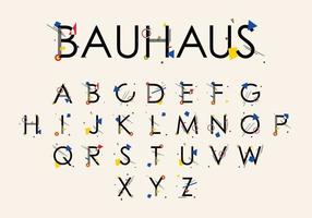 alphabet bauhaus bestehend aus einfachen geometrischen formen im bauhausstil, inspiriert von der bauhausschule und gemälden von wassily kandinsky vektor