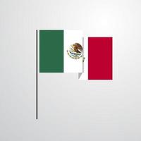 Design-Vektor mit wehender Flagge von Mexiko vektor