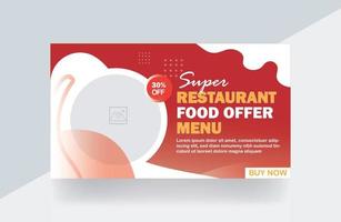 Restaurant Essen Angebot Menü Thumbnail Banner Koch-Thumbnail-Design-Vorlage vektor