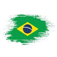 bunte grafische Grunge-Textur Brasilien-Flaggenvektor vektor