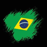 neuer beunruhigter brasilien-grunge-flaggenvektor vektor