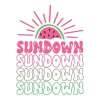 Sonnenuntergang Sommer Zitat mit Wassermelone Sonne Vektor bunte Svg schneiden Dateien Typografie T-Shirt-Design