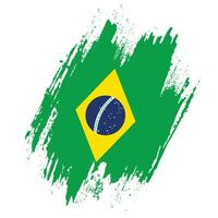 abstrakter Brasilien-Grunge-Textur-Flaggen-Design-Vektor vektor