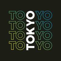 Tokio neue beste Farbverlauf bunte einzigartige Stock Texteffekt professionelle Typografie T-Shirt-Design vektor