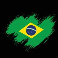 neue Bürste Grunge Textur Brasilien Flagge Vektor