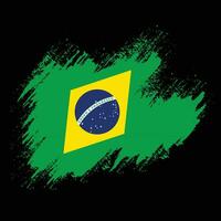 grunge textur urblekt Brasilien flagga vektor