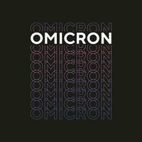 Omicron neues T-Shirt-Design mit Gradiententexteffekt und Typografie für den Druck vektor