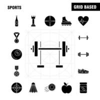 Sport-Solid-Glyphen-Symbol für Webdruck und mobiles Uxui-Kit wie Boarding-Skateboard-Skating-Sport-Schießbrett-Sport-Piktogramm-Pack-Vektor vektor