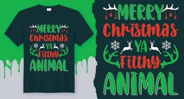 glad jul ya snuskig djur- bäst vektor design för jul t-shirt