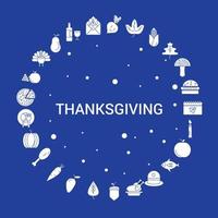 Thanksgiving-Icon-Set Infografik-Vektor-Vorlage vektor