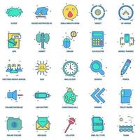 25 Business Concept Mix Flat Color Icon Set vektor