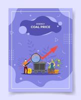 kol pris öka energi kris begrepp för mall av banderoller, flygblad, böcker, och tidskrift omslag vektor