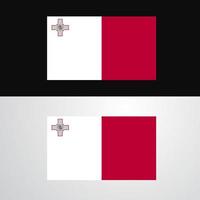 malta flagga baner design vektor