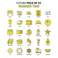 Sommerzeit-Icon-Set gelb futuro neuestes Design-Icon-Pack vektor