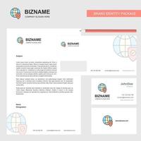 geschützter Internet-Business-Briefkopf-Umschlag und Visitenkarten-Design-Vektorvorlage vektor
