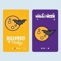 Lycklig halloween inbjudan design med måne vektor