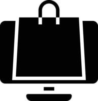 handla uppkopplad inköp väska e-handel - fast ikon vektor