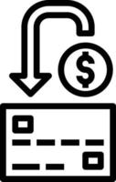pengar tillbaka kreditera kort pengar återbetalning lämna tillbaka - översikt ikon vektor