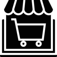 E-Commerce-Warenkorb-Shopping-Softwareentwicklung - solides Symbol vektor