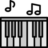 instrument klavier electone musik electone multimedia - gefülltes umrisssymbol vektor