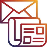 Newsletter-Brief Zeitungsmarketing-E-Mail - Verlaufssymbol vektor