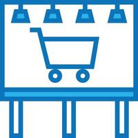 Werbung Billboard Promotion Cart E-Commerce - blaues Symbol vektor