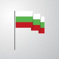 bulgarien wehende flagge kreativer hintergrund vektor