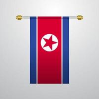 Korea Nord hängende Flagge vektor