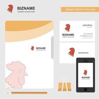 Cock Business Logo File Cover Visitenkarte und mobile App Design Vector Illustration