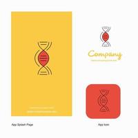 dna-firmenlogo-app-symbol und splash-page-design kreative business-app-designelemente vektor