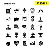 Graduierung solide Glyphen-Icons für Infografiken, mobiles Uxui-Kit und Druckdesign, einschließlich Glasgetränk-Gesundheits-Graduierungskarten-Standort-Medaillenpreis-Icon-Set-Vektor vektor