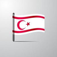 nordlig cypern vinka skinande flagga design vektor
